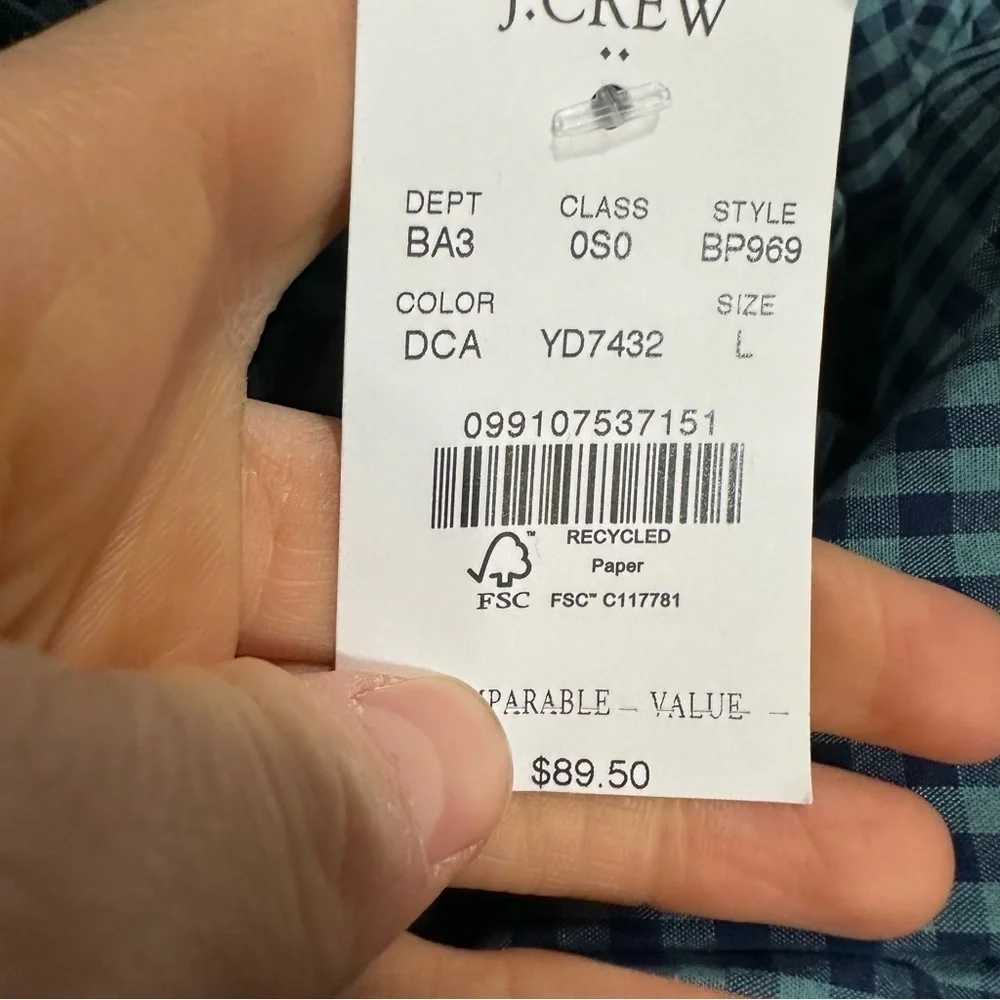 J crew Classic flex casual shirt Dark Cyan Antique Navy
